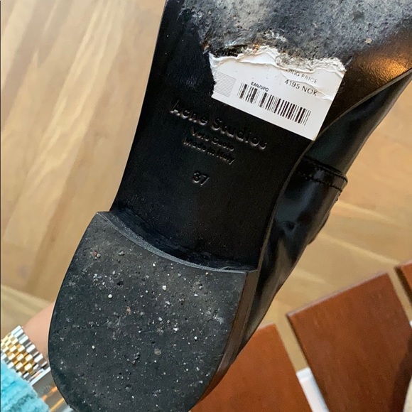 Acne Booties with White buckle accents. - Picture 8 of 8